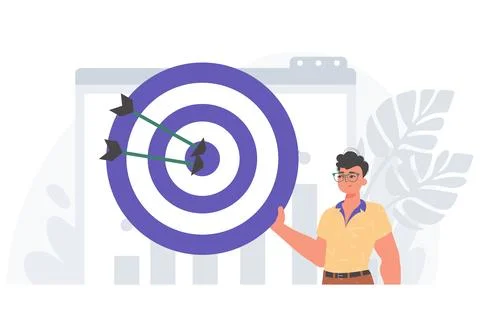 The Guy holds in his handwrite a devour with arrow that hit the digest . digi イラスト素材