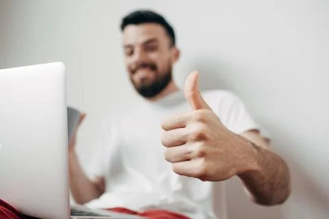 Guy at home Foto stock