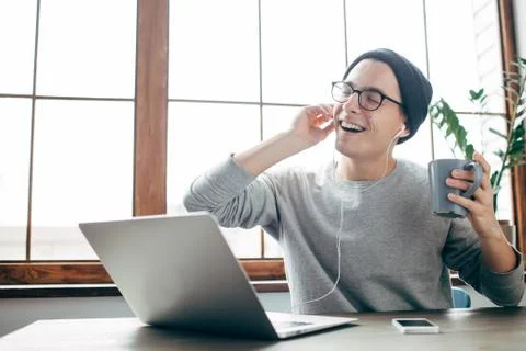 Guy at home Stock Photos