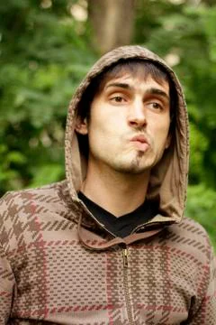 Guy with the hood Stock Photos