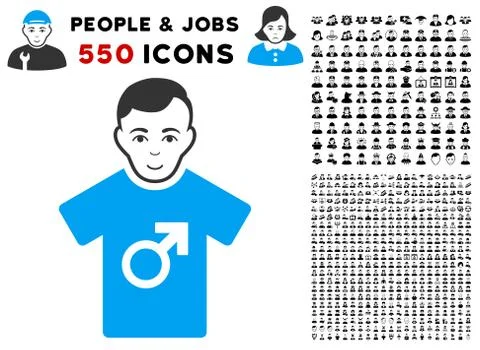 Guy Icon with Bonus Stock Illustration