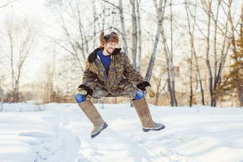 Guy in the jump Stock Photos