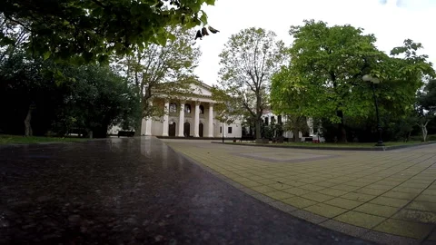 Guy jumping on the curb on a skateboard Stock-Footage 93728206