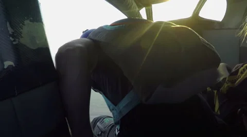 Guy jumping off a plane Video stock 55341811