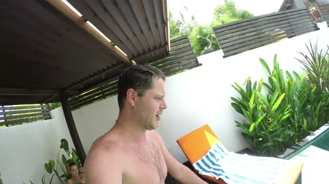 Guy jumping into the pool Stock Footage 50864175