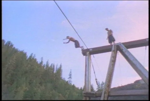 Guy Jumps in Lake Stock Footage 356577