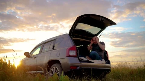 Guy with laptop types on computer and commits irreparable mistake in commercial Stock Footage 251203283