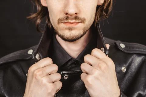 The guy in the leather jacket Stock Photos