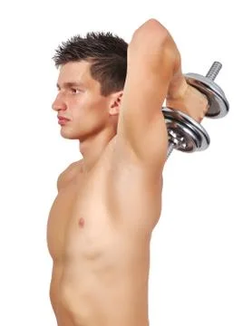 Guy lifting dumbbell Stock Photos
