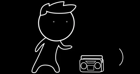 A guy is listening to music Stock Footage 324112383