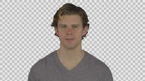 Guy listens and agrees (Transparent Background) Stock Footage 64873210