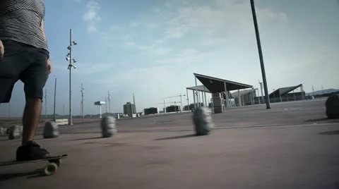 Guy on longboard Stock Footage 20487404