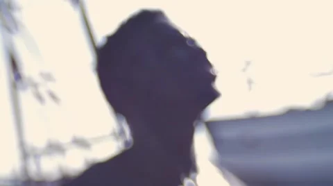 Guy looking around at the harbor 09 Video stock 67522076