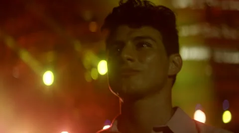 Guy looking for lost girlfriend, finds her Stock Footage 63084768