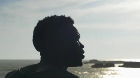 Guy looking at the seashore 03 Видео 67556378