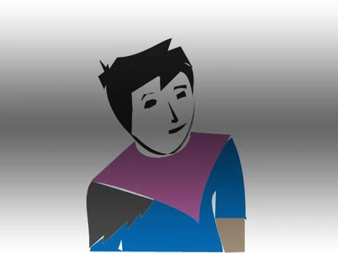 Guy looks Stock Illustration
