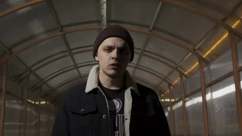 Guy makes a move and stops Stock Footage 80480028