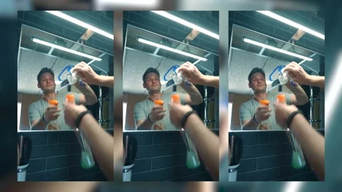 The guy makes a popular challenge for social networks Stock Footage 150673021