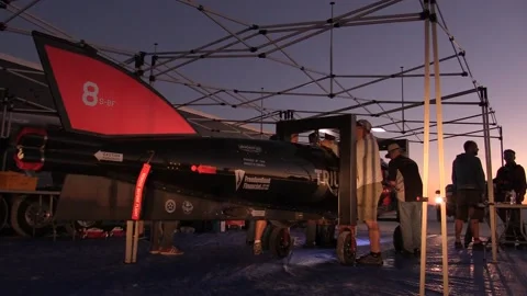 Guy Martin completes test run in motorcycle speed record quest - GVs Stock Footage 148695167