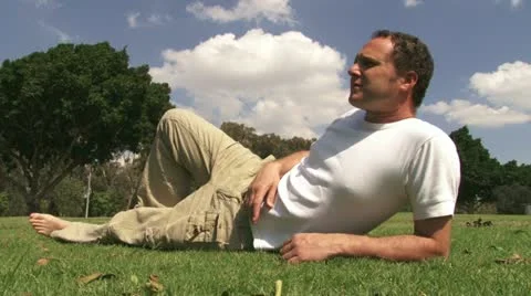 Guy meditating and contemplating Stock Footage 20510235