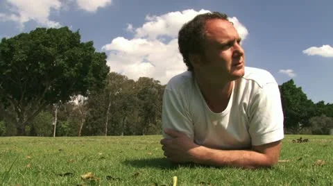 Guy meditating and contemplating Stock Footage 20510247