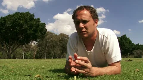 Guy meditating and contemplating Stock Footage 20510267