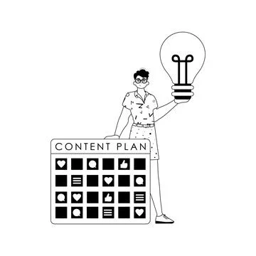 Guy , message plan and fall clean bulb . capable of social network . black .. イラスト素材