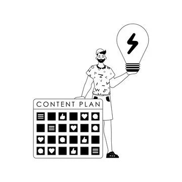 Guy , message plan and fall clean bulb . capable of sociable net . black an.. 스톡 일러스트