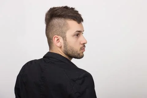 Guy with mohawk, side profile. Stock Photos