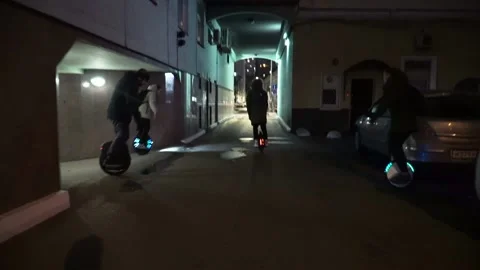 The guy on the monocycle Stock Footage 130574945