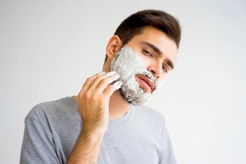 Guy morning hygiene Stock Photos