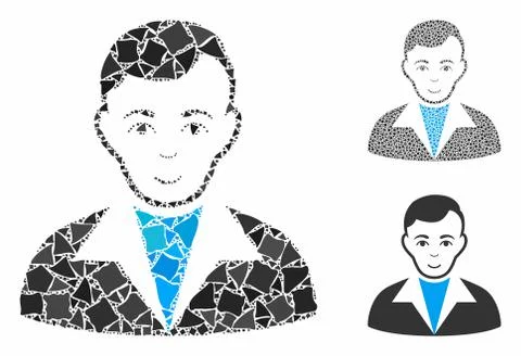 Guy Mosaic Icon of Uneven Elements 스톡 일러스트