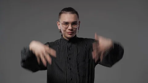 Guy moves his hands Stock Footage 107124350