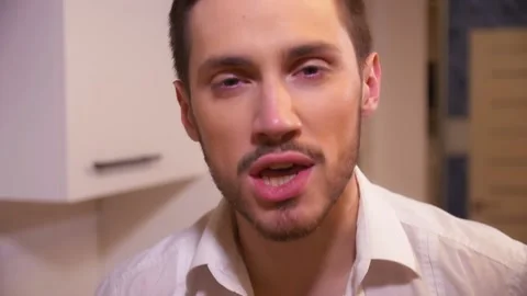 The Guy is Negatively Indignant on Camera Stock Footage 163467869