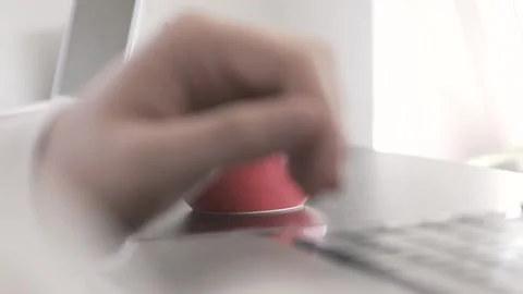 The guy in the office. The guy is working. The guy behind the phone and laptop Stock Footage 130731676