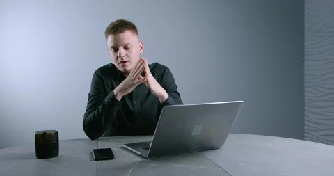 Guy in the office thought Video stock 137669160