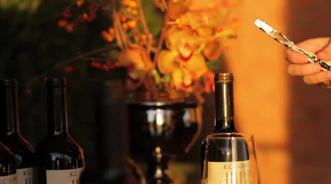Guy opening Bottle of Wine Stock Footage 46783028