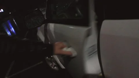 The guy opens the car door Stock Footage 130737646