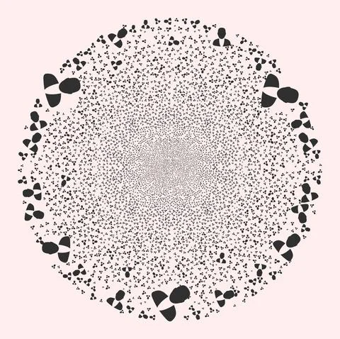 Guy Person Icon Collage Exploding Spheric Cluster イラスト素材