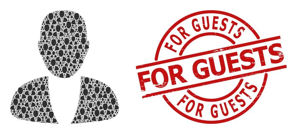 Guy Person Icon Recursion Composition and Textured For Guests Badge Stockillustratie
