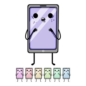 Guy phone character cartoon vector graphic Ilustração Stock