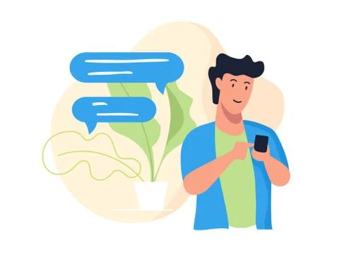 Guy with phone Stock Illustration