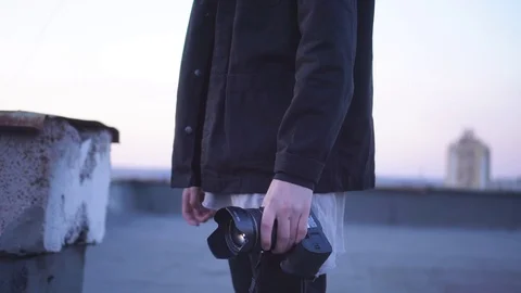 The guy is a photographer. Video stock 107860699