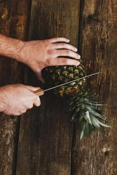 Guy with pineapple Stock Photos