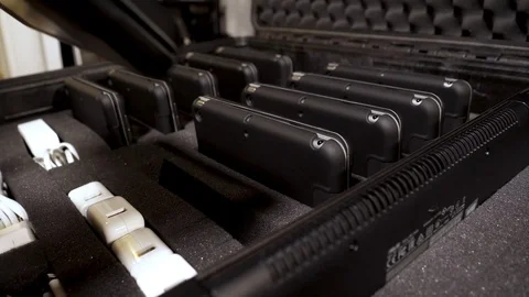 Guy placing iPad in case and closing it  Stock Footage 104082378