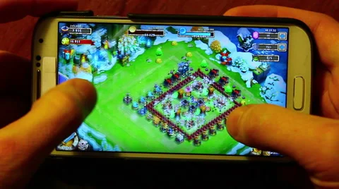 Guy play into phone game. HD Stock-Footage 48250680