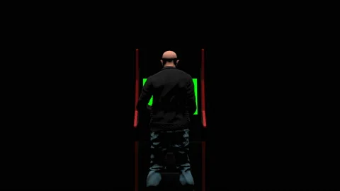 Guy playing at bar video game - retro arcade concept - green screen Video stock 158291731