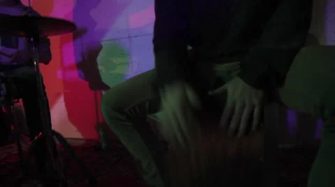 Guy playing the cajon Stock Footage 62649646