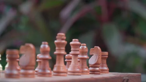 Guy is playing the chess in the cafe. Video stock 155565161