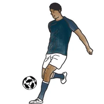 A guy playing fooball Illustrazione stock